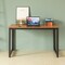 Wooden Writing Desk Homes Office Table with Sturdy Metal Frame